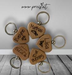 Schlüsselanhänger Holzherz mit Gravur